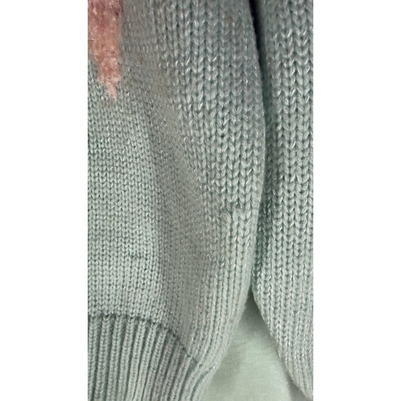 Rare Jaclyn Smith Vintage Sweater Chunky Beaded 80's White Blue Pink Small - Picture 14 of 16